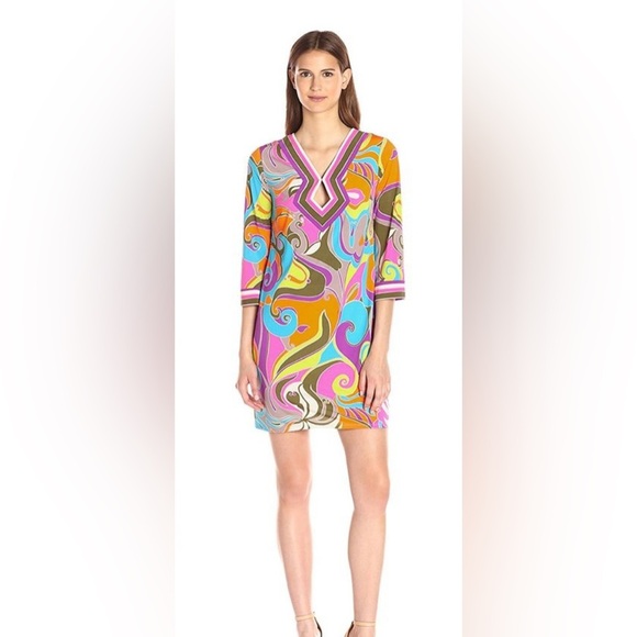 Trina Turk Kaylan Island Swirl Matte Jersey Dress – Size 0 - Picture 1 of 11